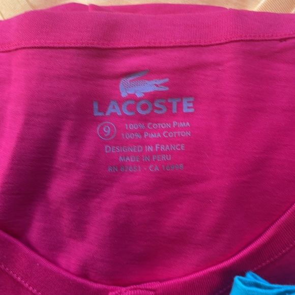 Lacoste Lot of T-shirts. Sizes between 8 and 9. Short sleeve. - Picture 3 of 7